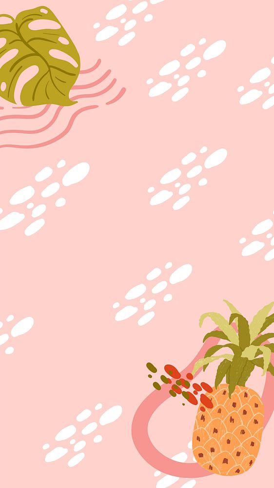 Pineapple frame on a pink background design vector 