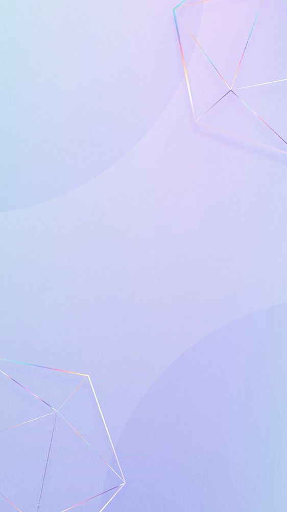 Holographic geometric shapes  purple phone background