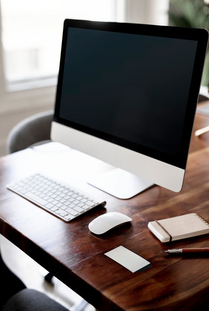 Workspace with a computer screen