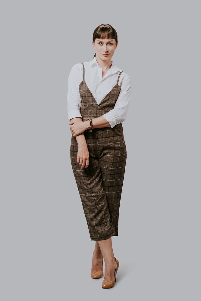 A portrait of standing businesswoman