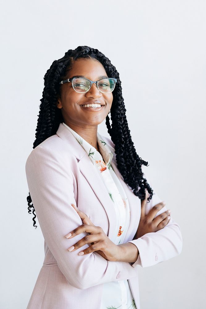 Cheerful woman in a studio shoot