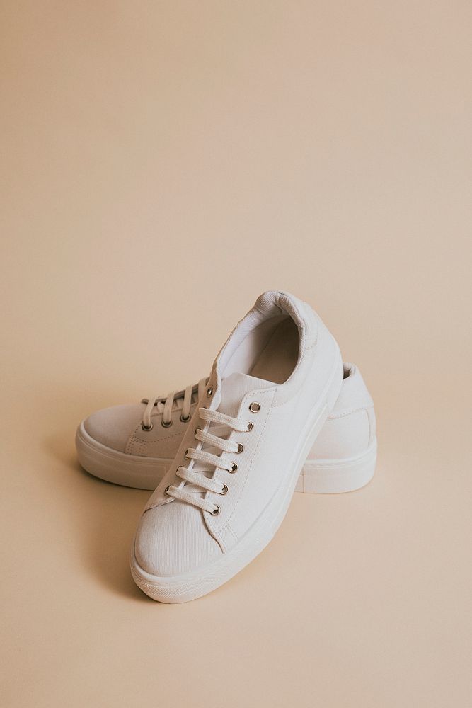 White canvas sneaker woman's shoes