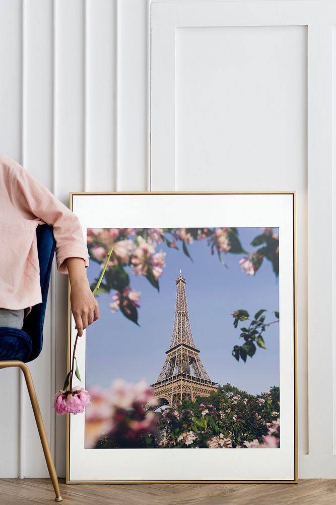 Eiffel tower photo in frame, home decor photo