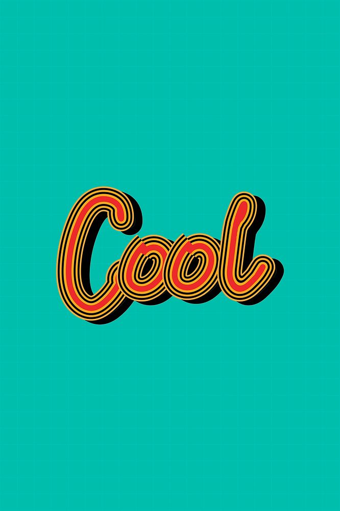 Retro Cool psd red font word calligraphy