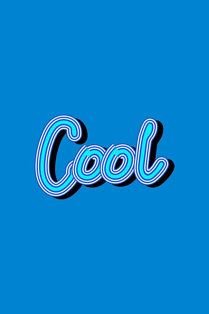 Retro Cool typography with blue background