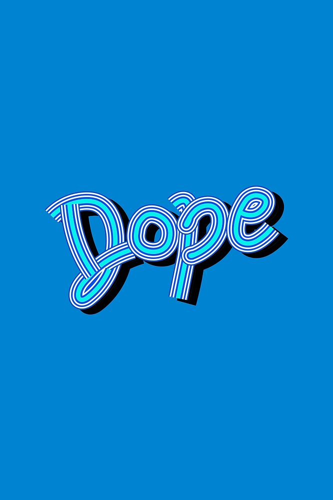 Vintage Dope blue shades word illustration
