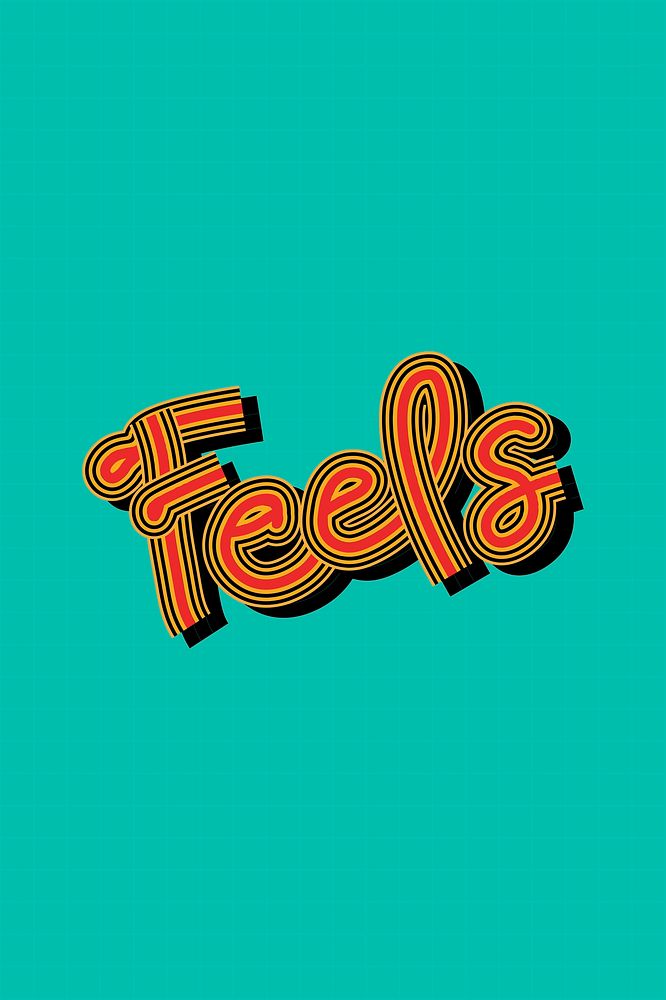 Colorful Feels psd word illustration grid background