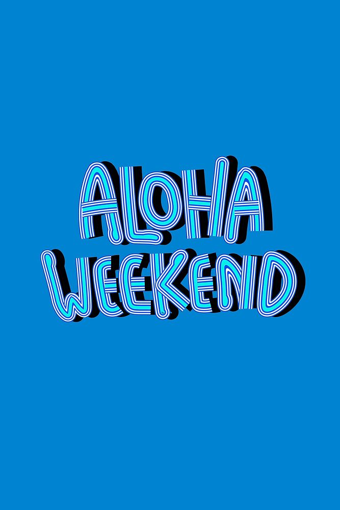 Vector Aloha Weekend blue shades cursive font