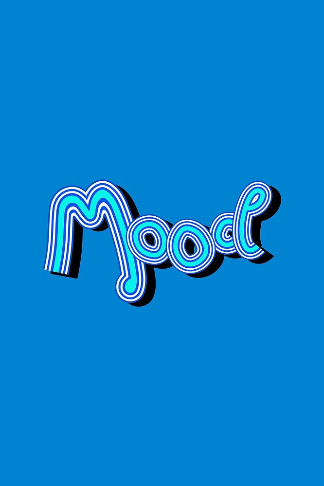 Retro Mood psd illustration with blue background