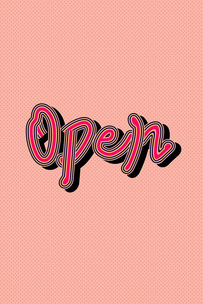 Open vector handwritten pink illustration