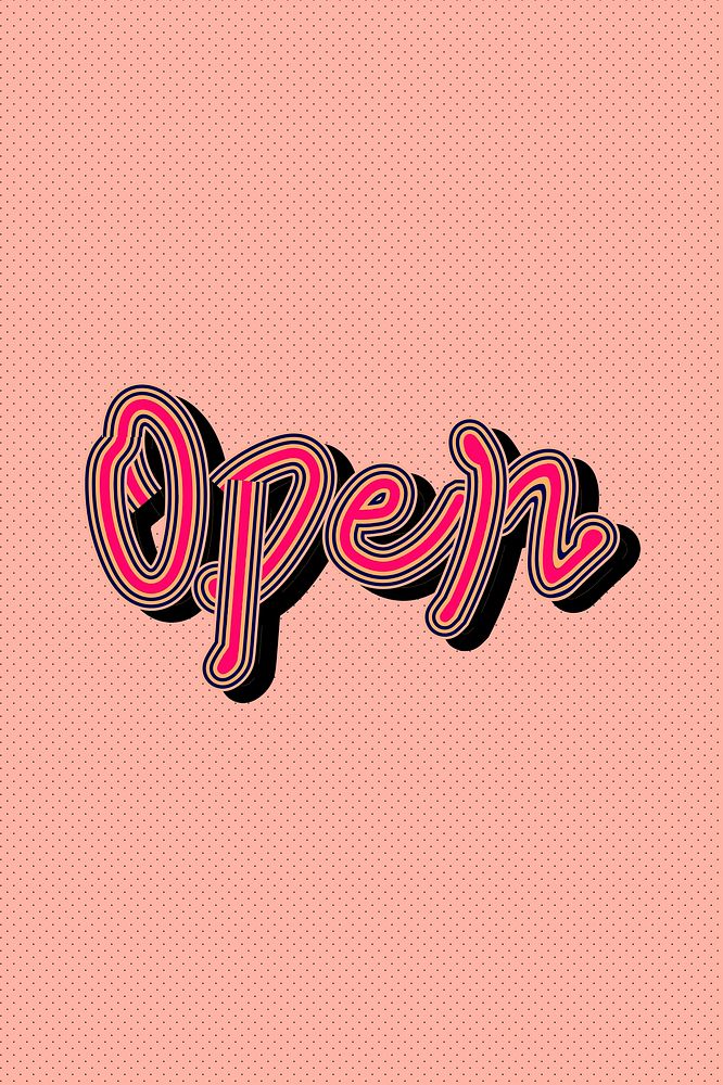 Psd Open pink with peachy background typography