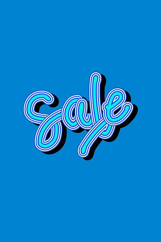 Retro deep blue Sale font illustration