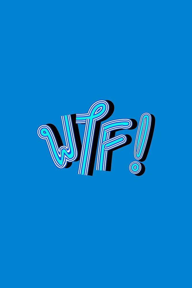 WTF! retro typography with blue background