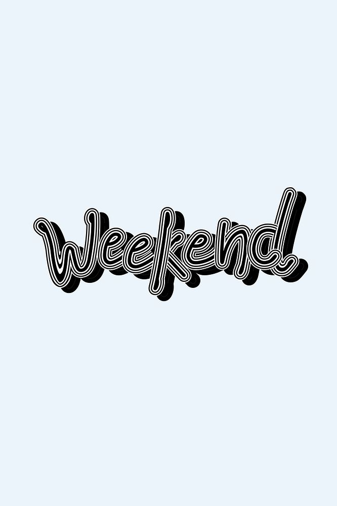 Blue Weekend retro word illustration