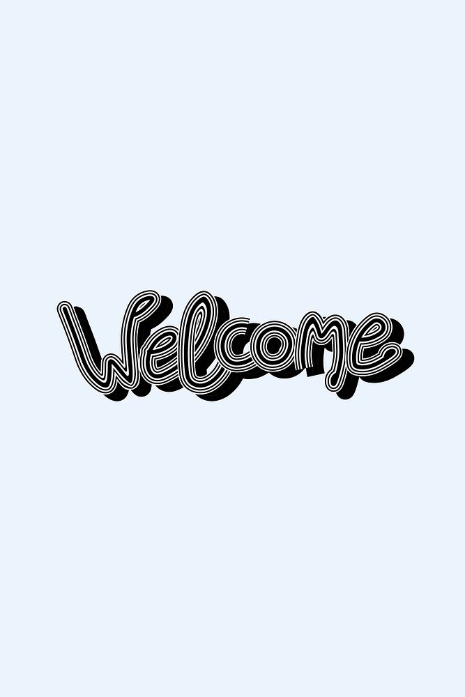Light blue Welcome vector funky word illustration