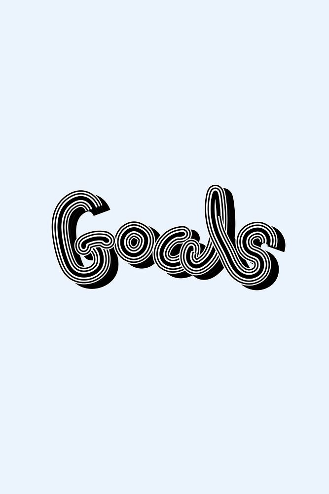 Vintage Goals font vector blue calligraphy
