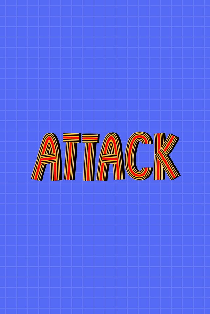 Retro attack lettering concentric effect font calligraphy