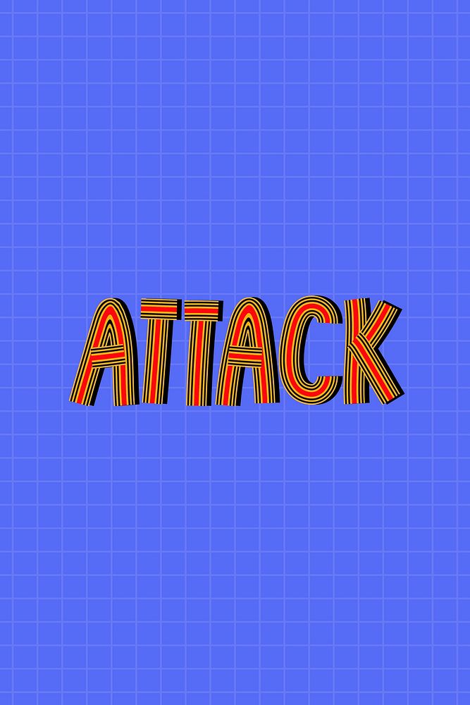 Attack text vector health word concentric font calligraphy hand drawn