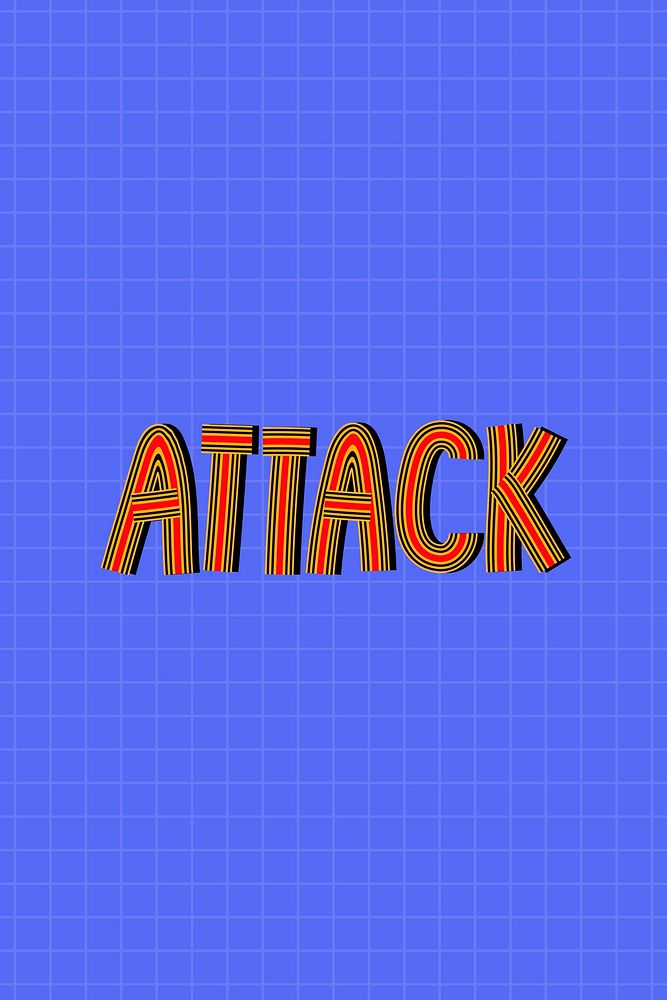 Attack text psd health word concentric font typography hand drawn