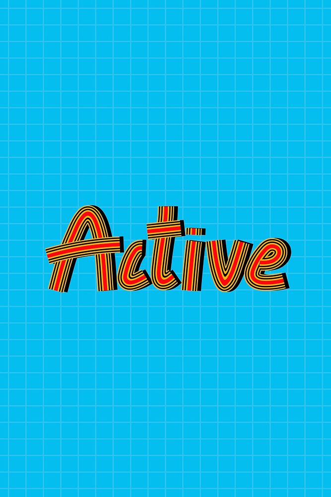 Hand drawn active vector lettering concentric font typography retro