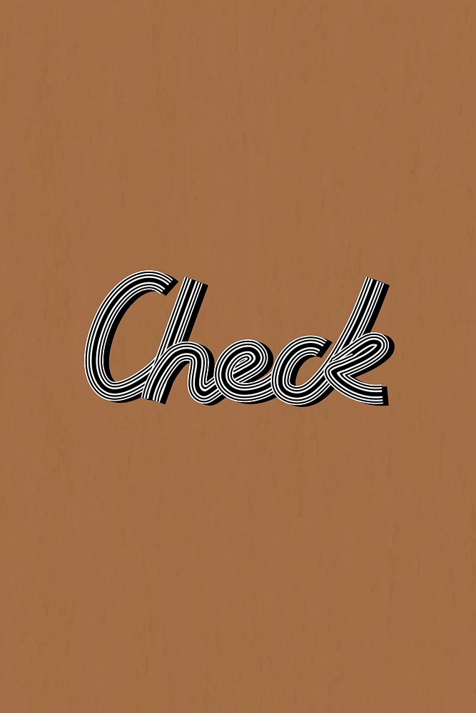 Retro check lettering vector concentric effect font calligraphy