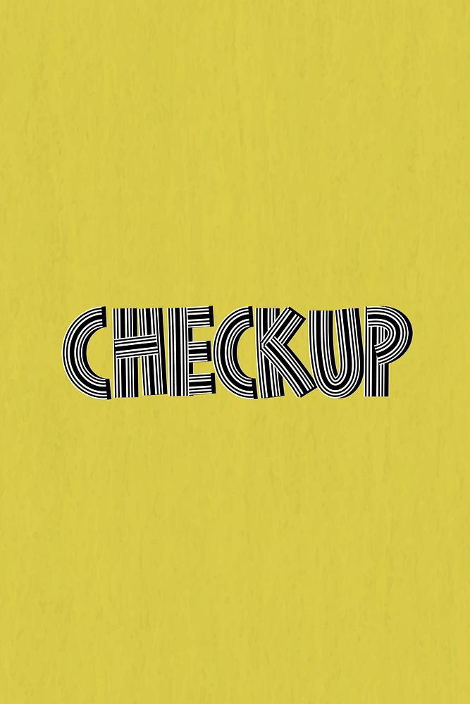 Retro checkup psd text lettering line font typography 