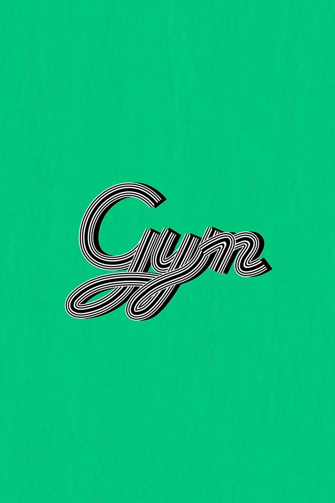Retro gym psd word lettering concentric font typography