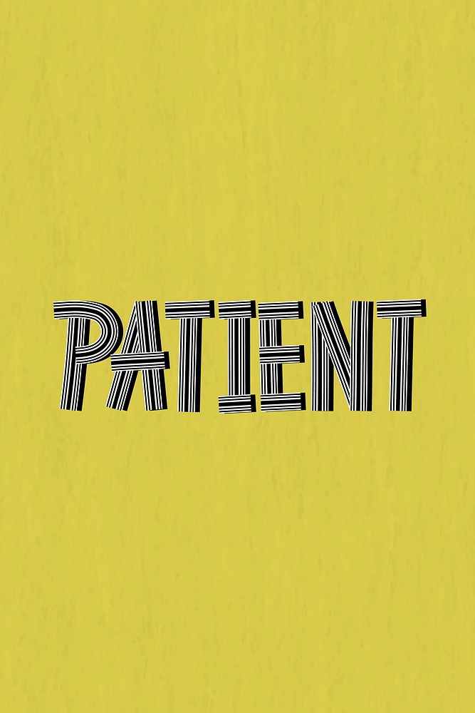 Patient word lettering retro style line font typography