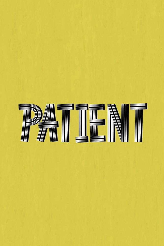 Retro vector patient health word multi line font typography