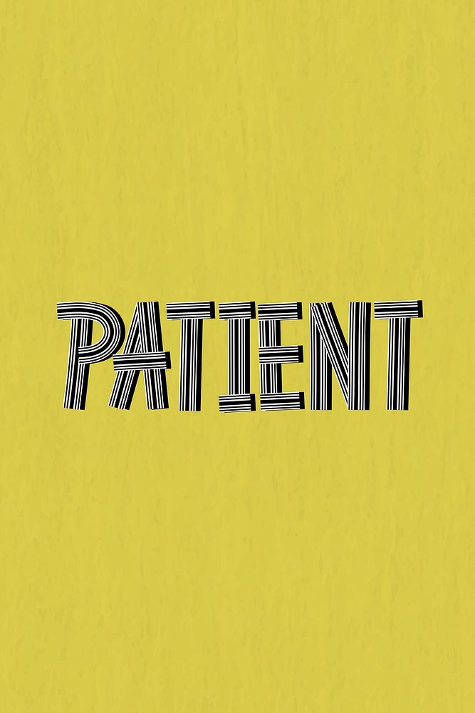Retro patient psd health word multi line font typography