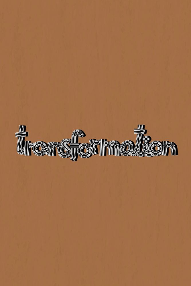 Vector transformation word hand drawn concentric font calligraphy