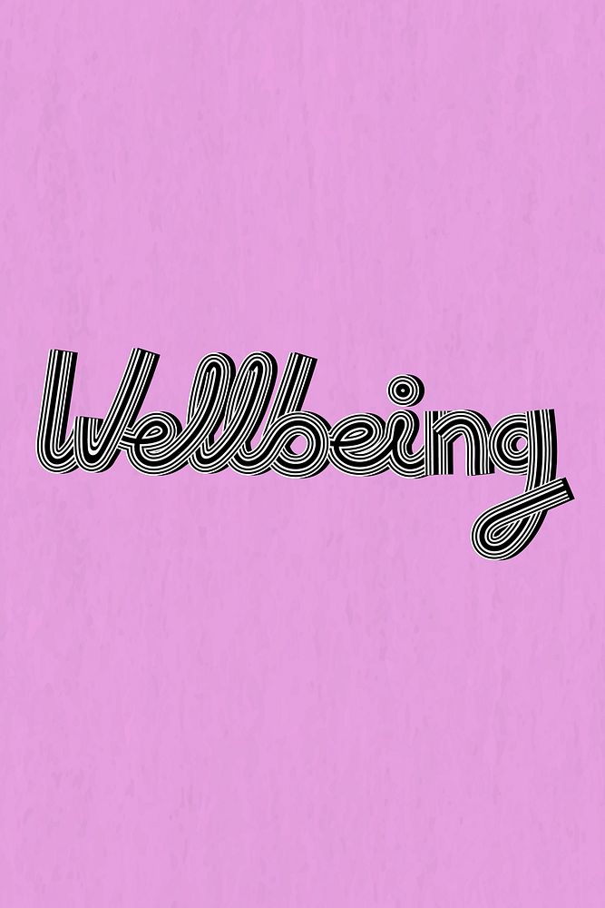 Retro wellbeing lettering concentric effect font calligraphy