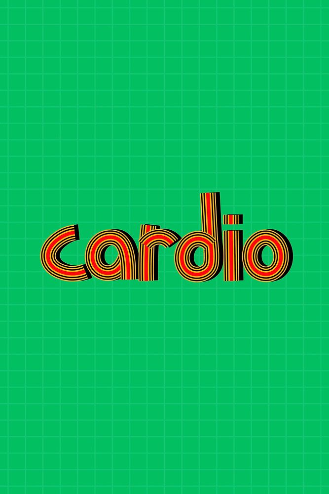 Health word cardio concentric font calligraphy