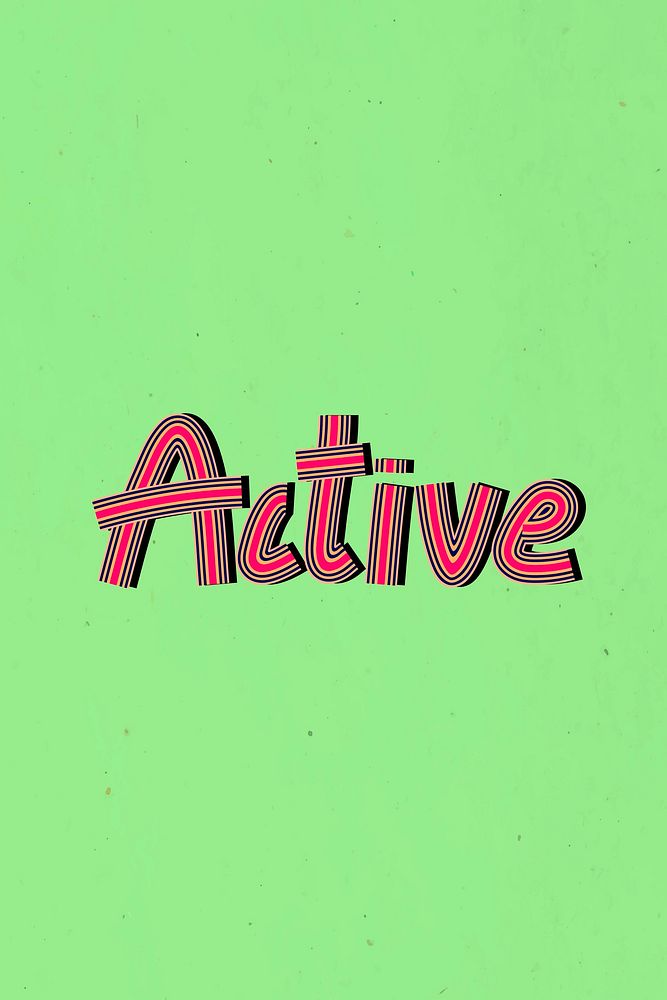 Active line font retro calligraphy lettering hand drawn