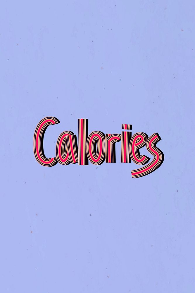 Calories word lettering retro style line font typography