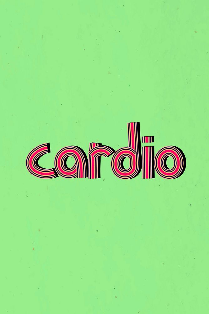 Retro cardio text vector lettering concentric font typography