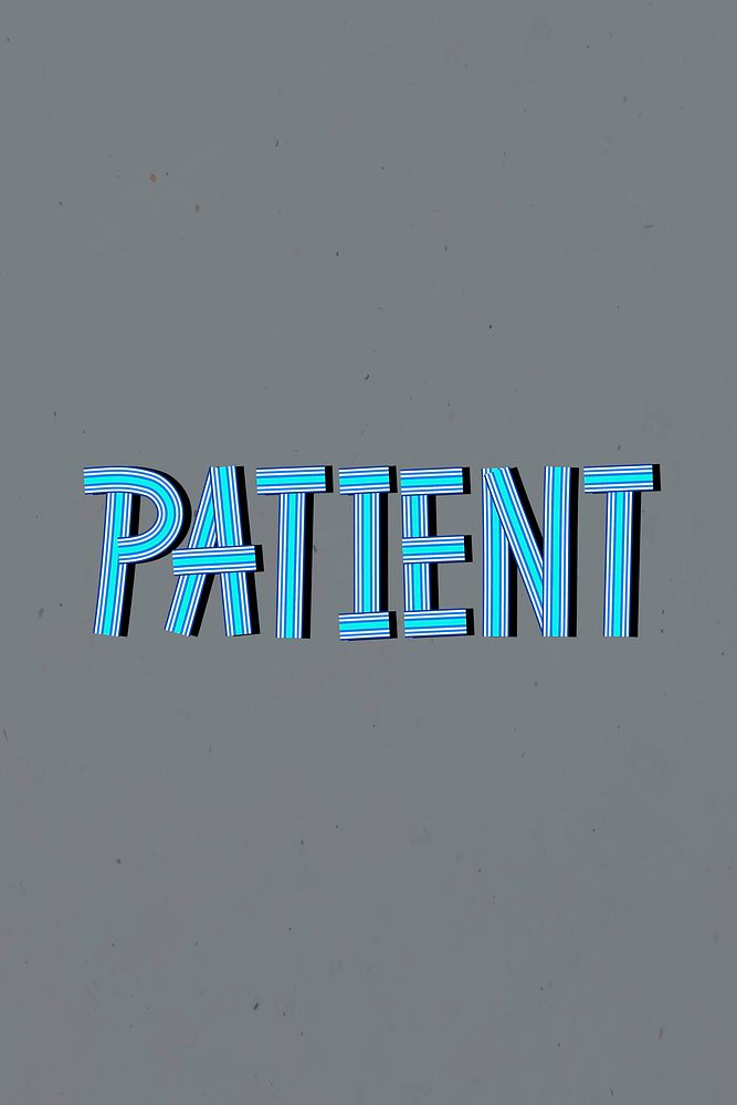 Patient text vector health word concentric font calligraphy hand drawn