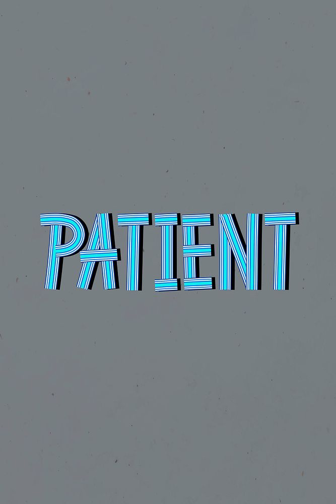 Hand drawn patient psd word concentric font typography retro