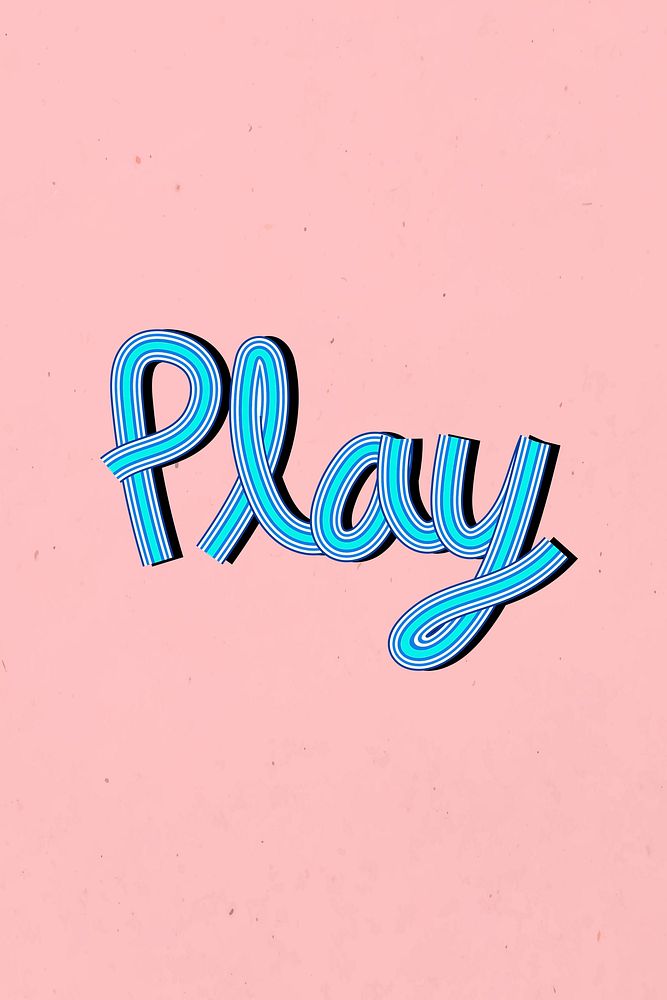 Hand drawn play lettering concentric font typography retro