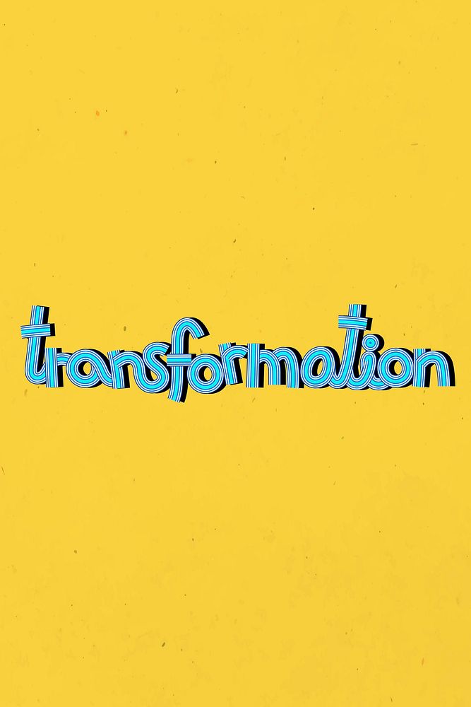 Retro transformation text lettering concentric font typography