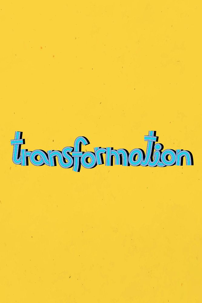 Hand drawn transformation psd text concentric font typography retro