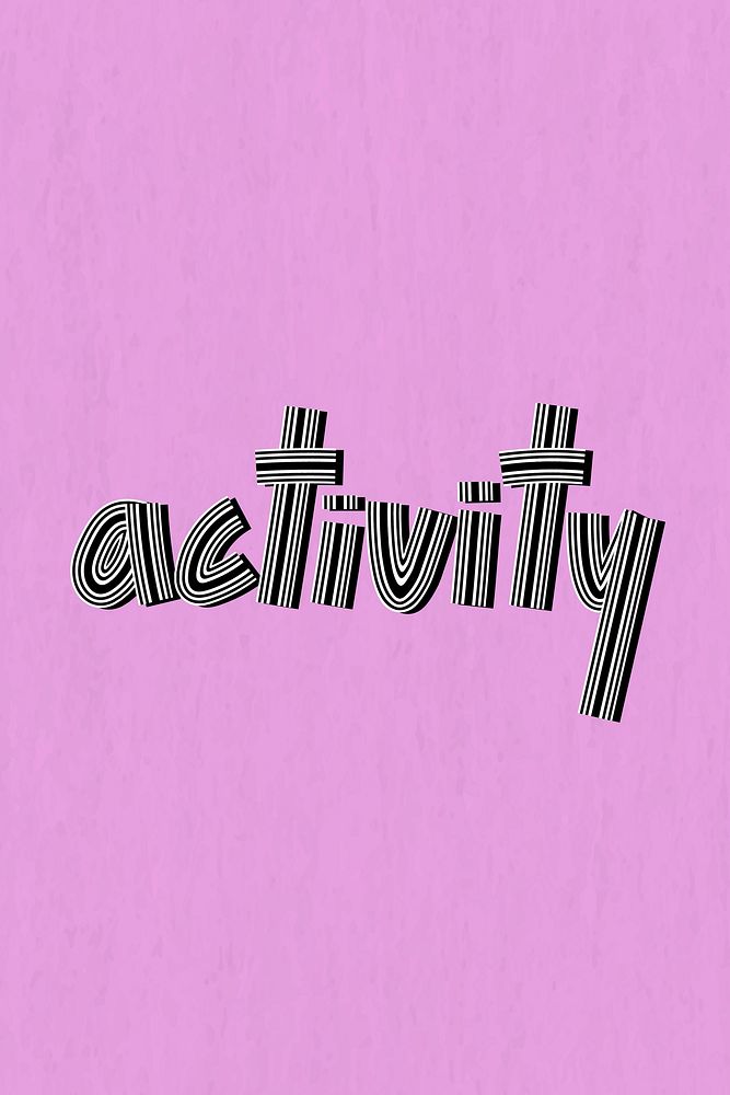Retro activity word lettering line font typography