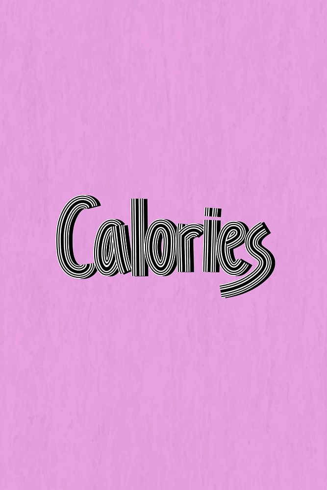 Retro calories lettering vector concentric effect font typography