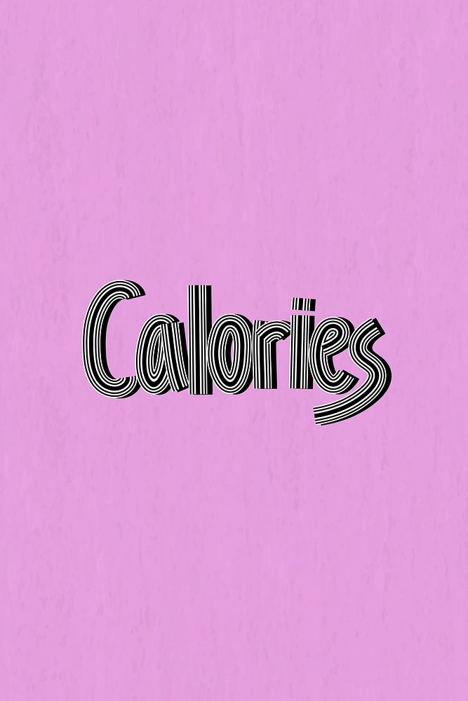 Hand drawn calories psd lettering concentric font typography retro