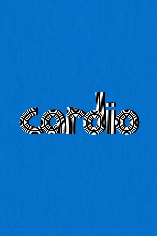 Hand drawn cardio text concentric font typography retro