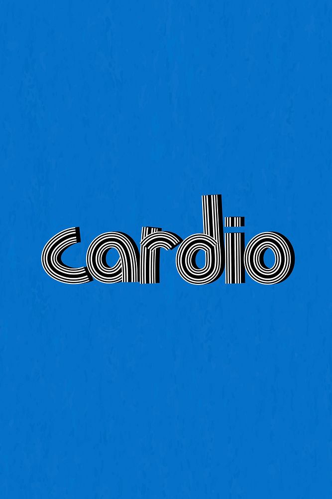 Retro cardio lettering vector concentric effect font typography