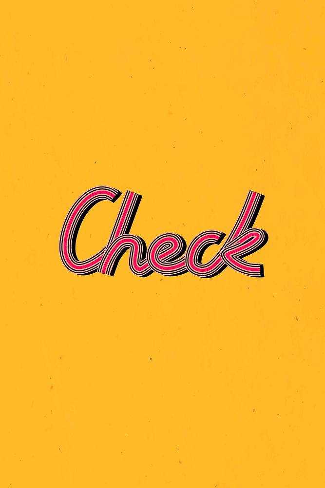 Hand drawn check psd word concentric font typography retro