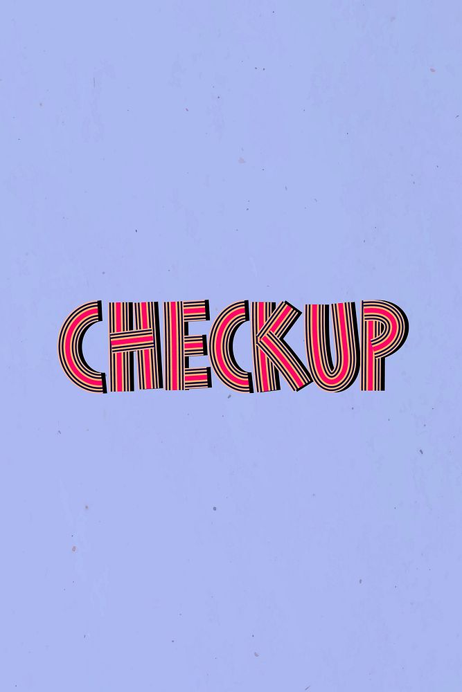 Hand drawn checkup lettering concentric font typography retro