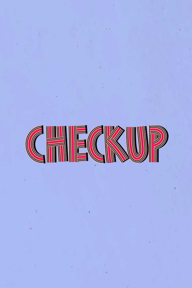 Retro checkup psd doodling text typography