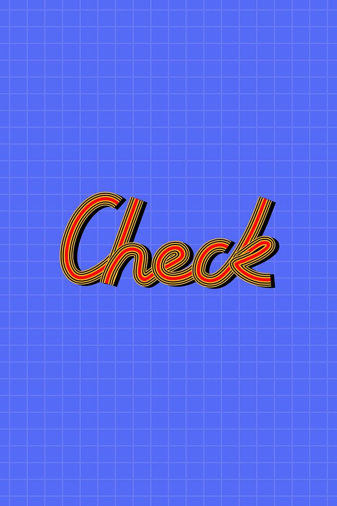 Retro check lettering concentric effect font typography